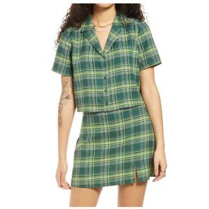 BP Green Plaid Veronika Camp Shirt Blazer NWT Size 2X